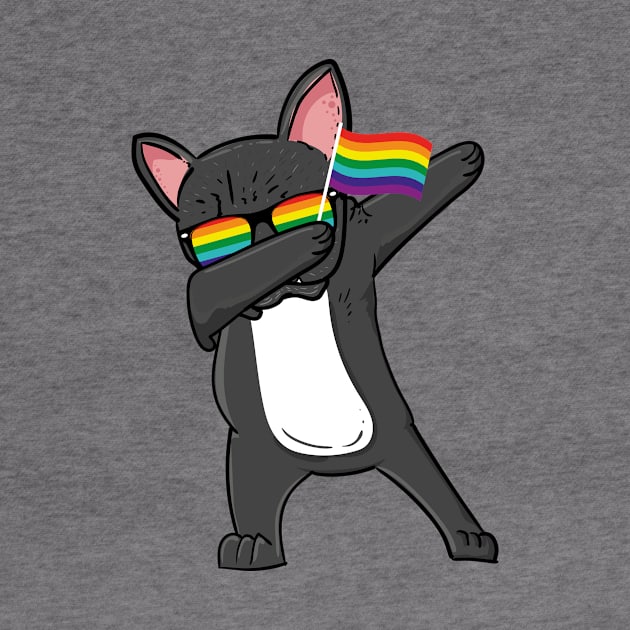 Cute Pug Dabbing Gay Pride Flag Love Wins by dconciente